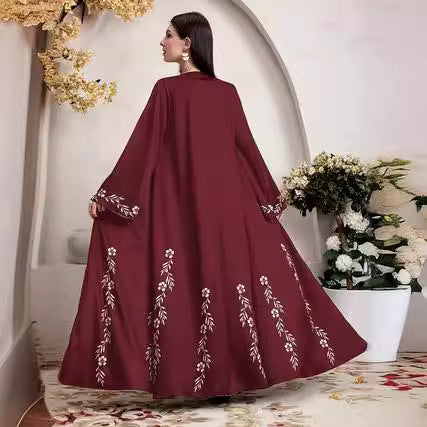 Cardigan-Robe Longue à Imprimé Élégant – Style Oriental Moderne