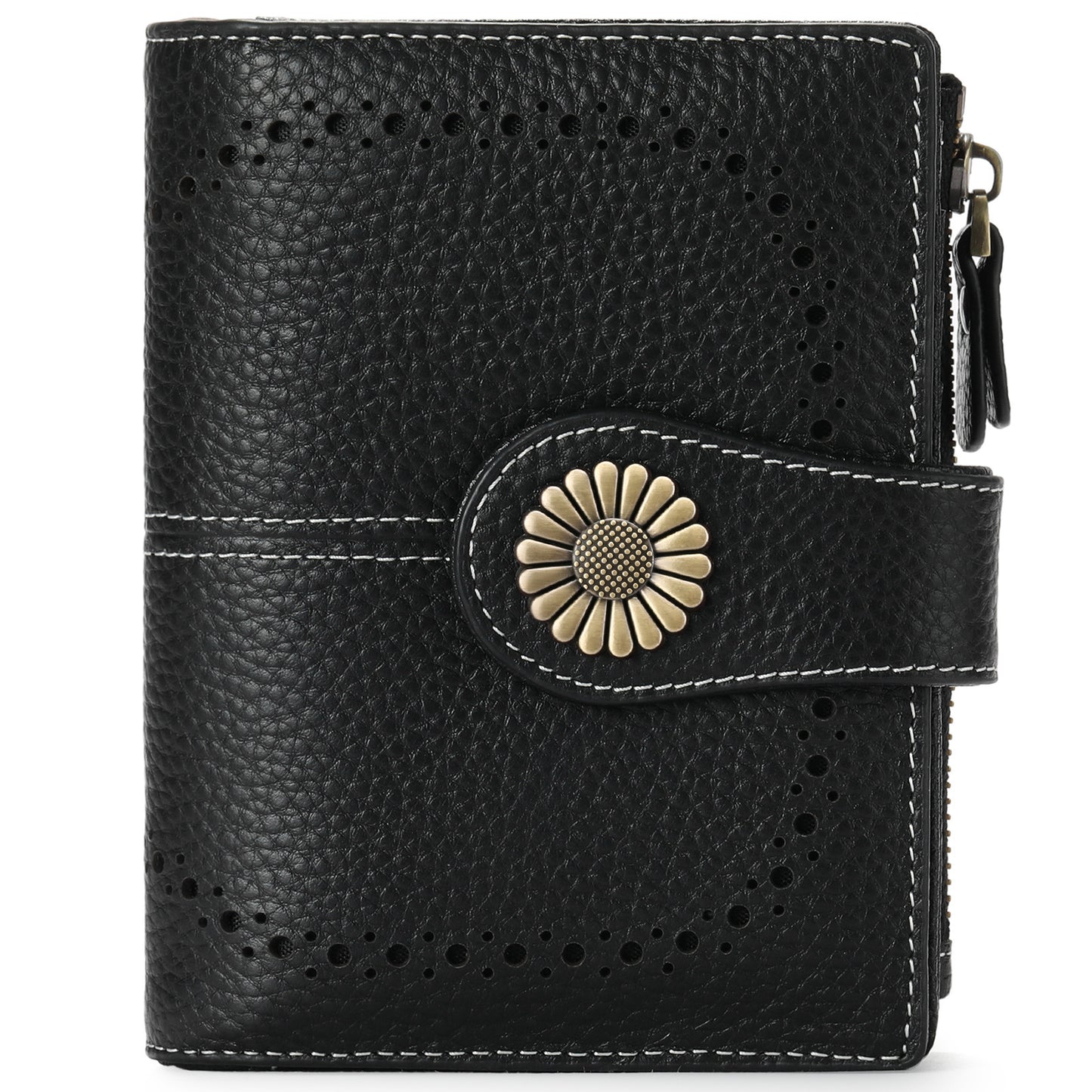 Portefeuille RFID en Cuir Huilé à Trois Volets – Compact et Élégant