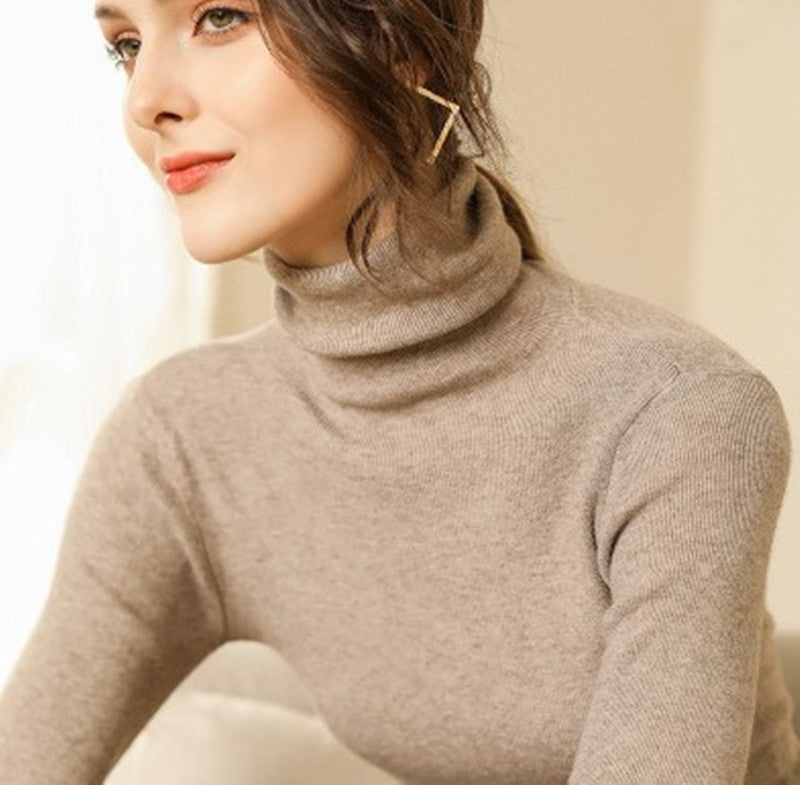 Pull Col Montant Courte Tendance en Cachemire