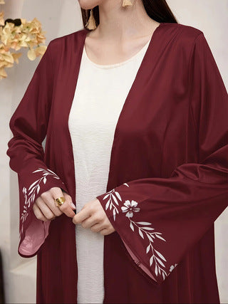 Cardigan-Robe Longue à Imprimé Élégant – Style Oriental Moderne