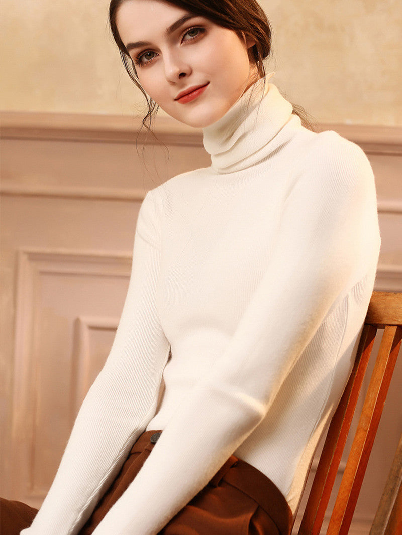 Pull Col Montant Courte Tendance en Cachemire