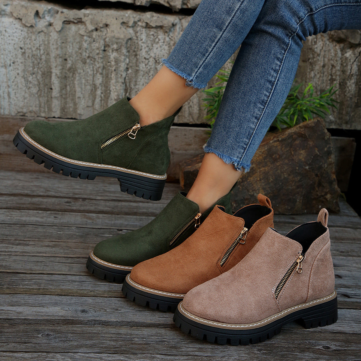 Bottines Chelsea en Daim – Élégance Automne-Hiver