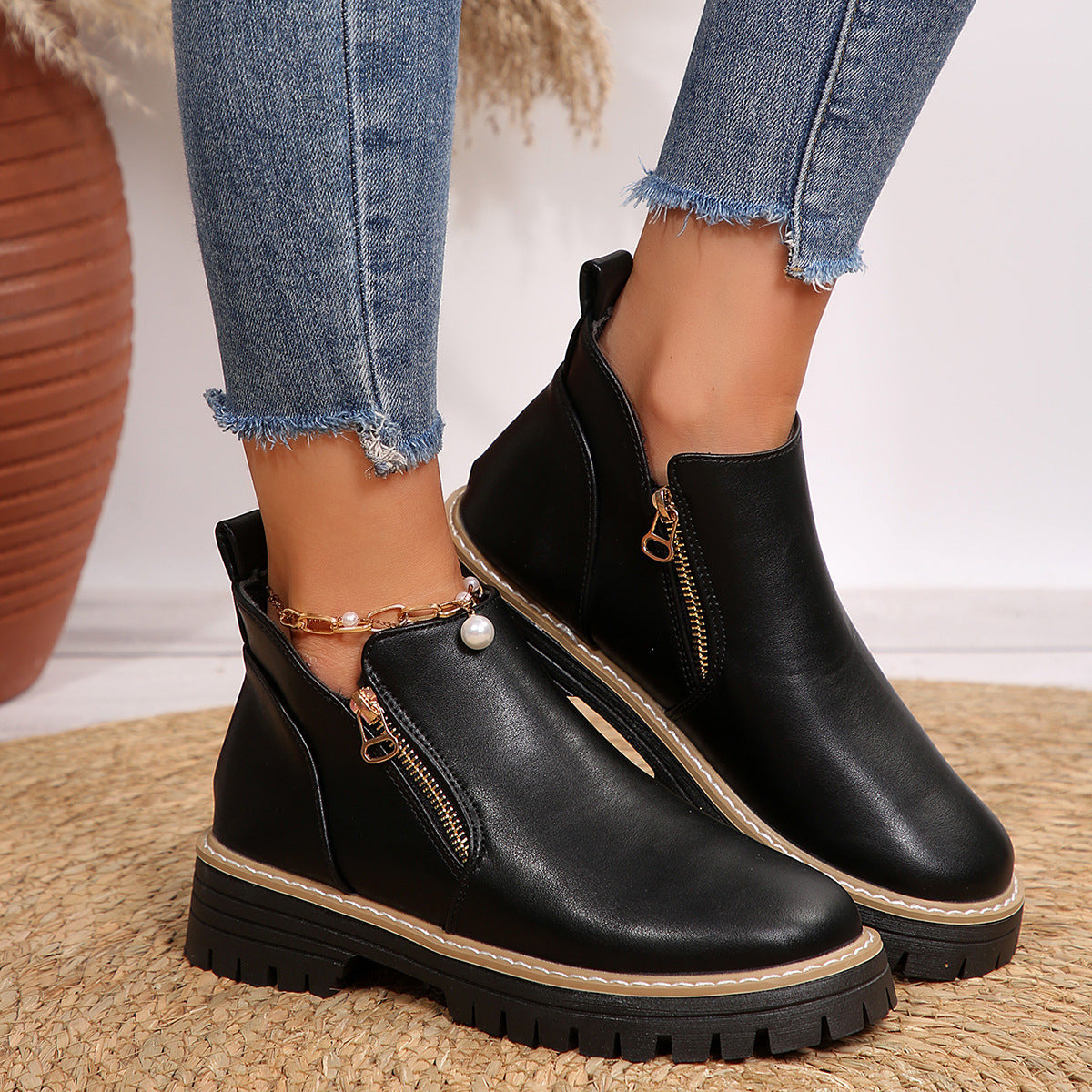 Bottines à Talon Carré – Élégance et Confort pour l'Automne-Hiver