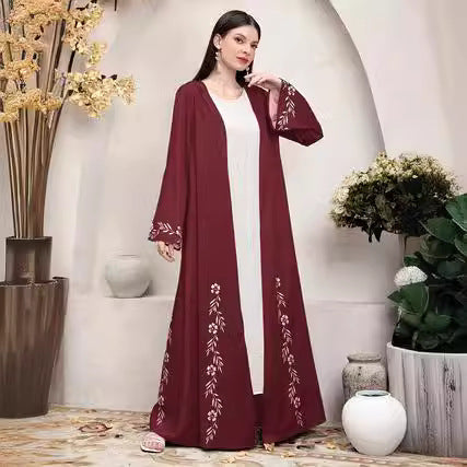 Cardigan-Robe Longue à Imprimé Élégant – Style Oriental Moderne