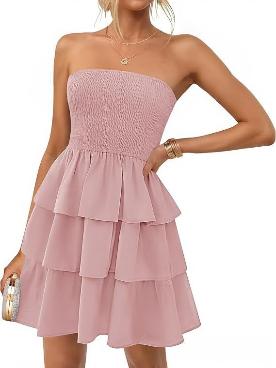 Robe d'Été Plissée à Col Tube – Élégance et Confort