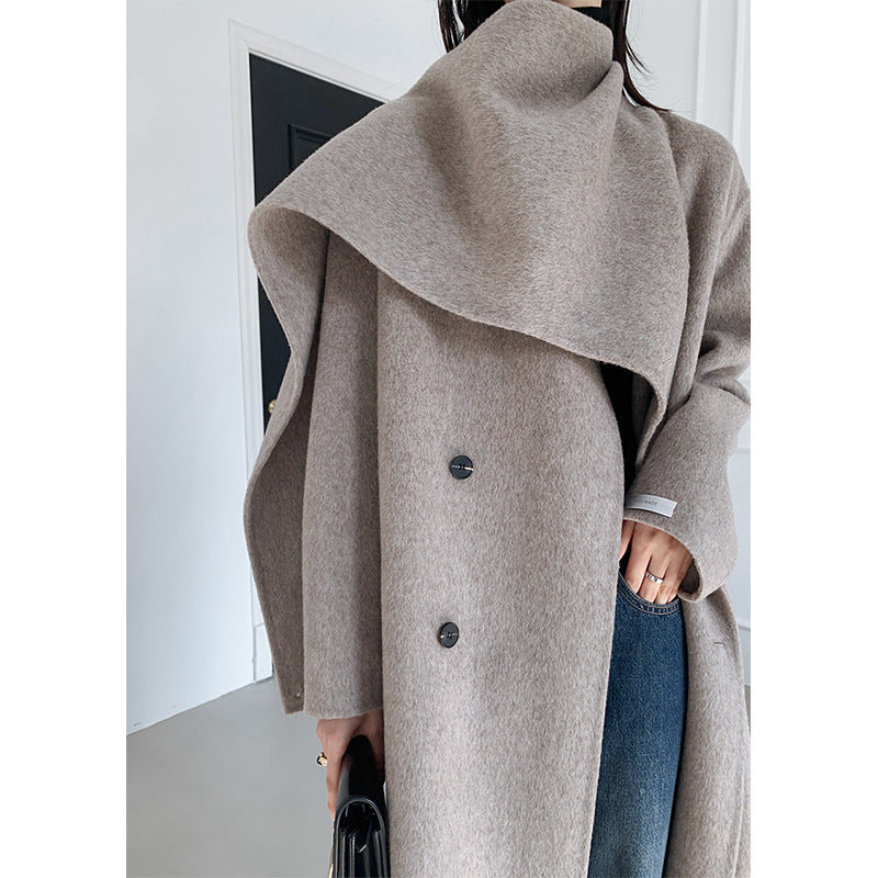 Manteau Long en Cachemire Réversible – Élégance Artisanale