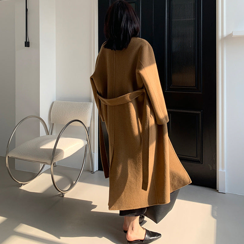 Manteau Long en Cachemire Réversible – Élégance Artisanale