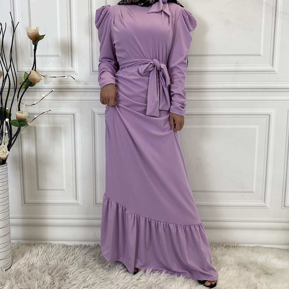 Robe Plissée Longue à Ourlet Irrégulier