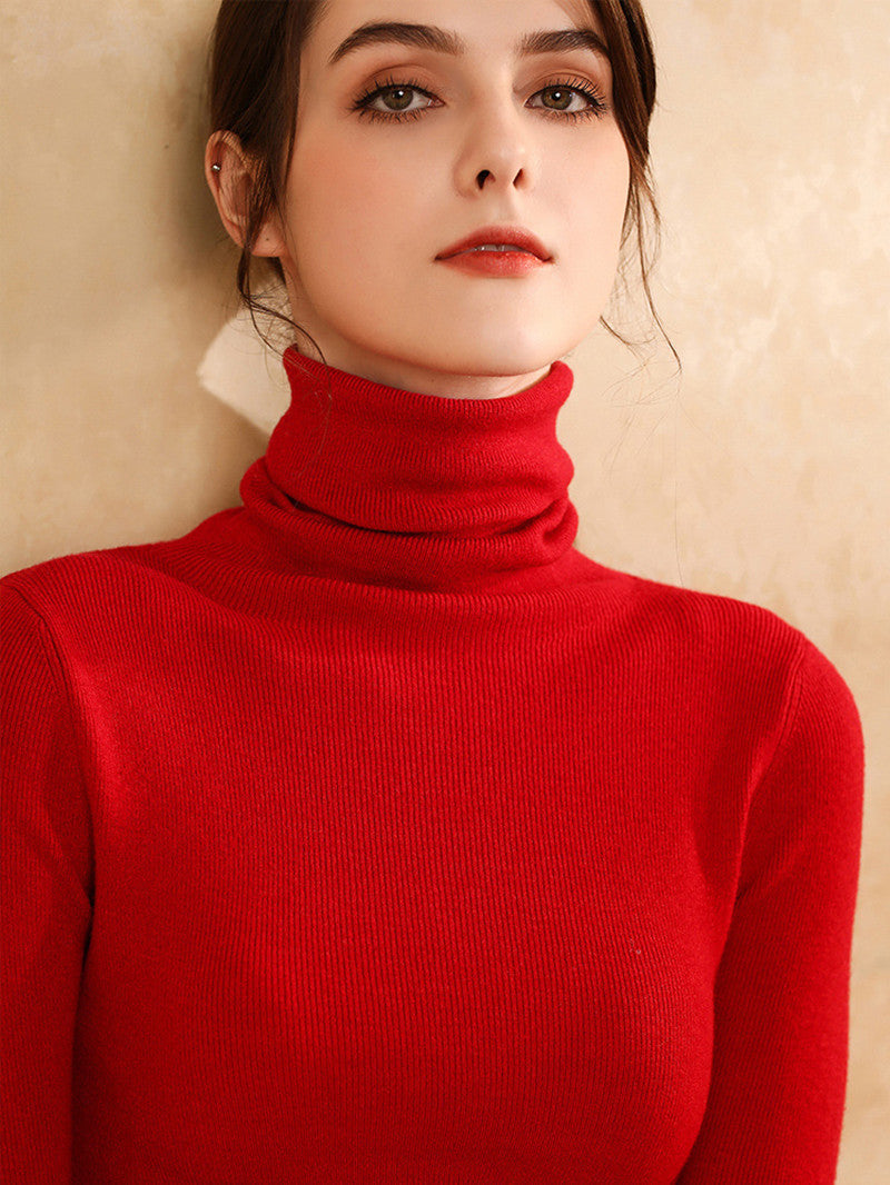 Pull Col Montant Courte Tendance en Cachemire