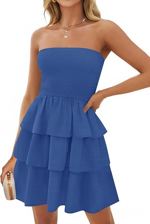 Robe d'Été Plissée à Col Tube – Élégance et Confort