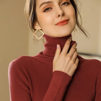 Pull Col Montant Courte Tendance en Cachemire