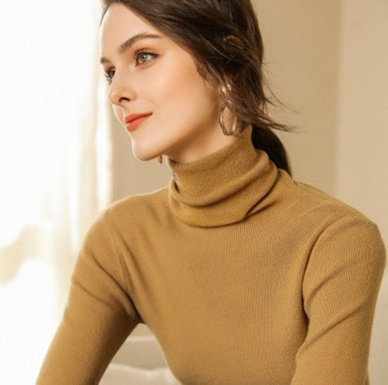 Pull Col Montant Courte Tendance en Cachemire