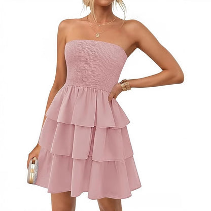 Robe d'Été Plissée à Col Tube – Élégance et Confort