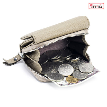 Portefeuille RFID en Cuir Véritable à Trois Volets – Compact et Grande Capacité