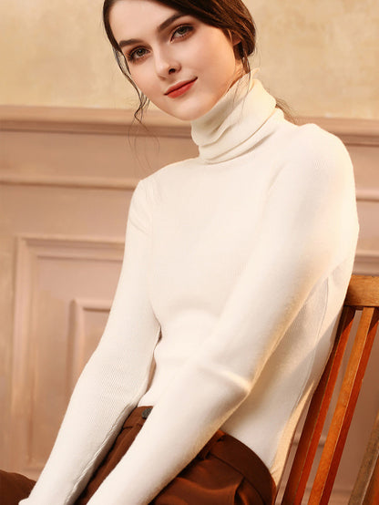 Pull Col Montant Courte Tendance en Cachemire
