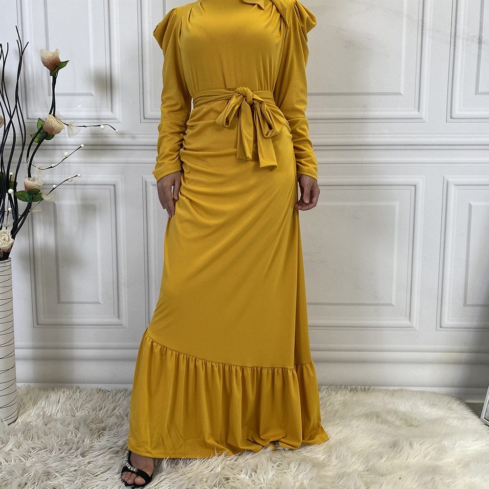 Robe Plissée Longue à Ourlet Irrégulier