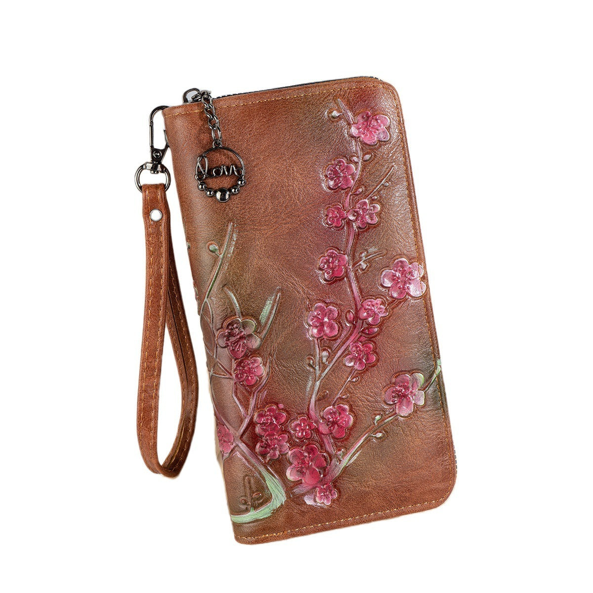Sac à Main Zippé – Cuir PU Embossé et Peint à la Main