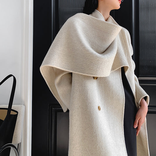 Manteau Long en Cachemire Réversible – Élégance Artisanale