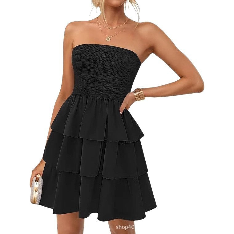 Robe d'Été Plissée à Col Tube – Élégance et Confort