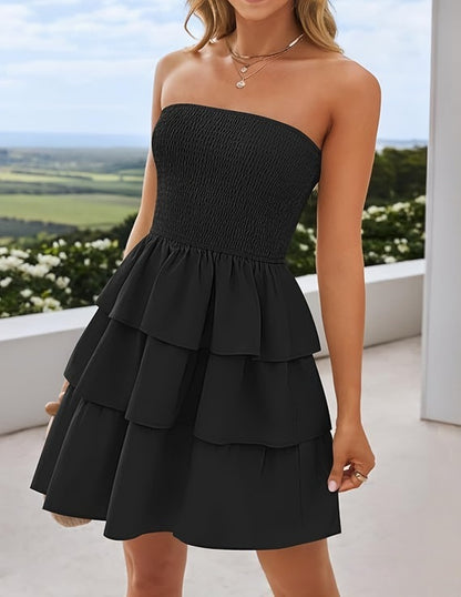 Robe d'Été Plissée à Col Tube – Élégance et Confort
