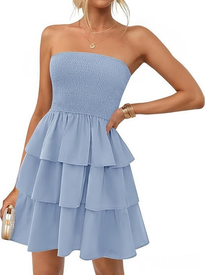 Robe d'Été Plissée à Col Tube – Élégance et Confort